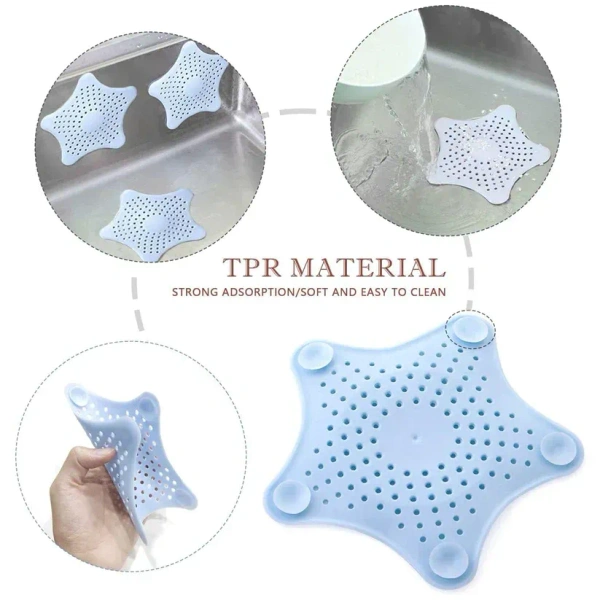 STAR SHAPE SUCTION CUP SINK DRAINER (MIX COLOR)