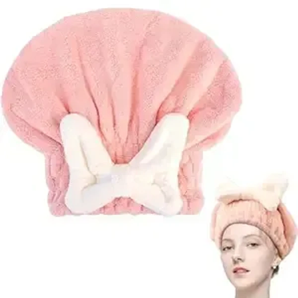 Super Absorbent Hair Towel Wrap for Wet Hair, Quick Dry Head Wrap with Bow-Knot Shower, Microfiber Hair Towel Wrap for Women (Random Color)