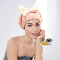 Super Absorbent Hair Towel Wrap for Wet Hair, Quick Dry Head Wrap with Bow-Knot Shower, Microfiber Hair Towel Wrap for Women (Random Color)