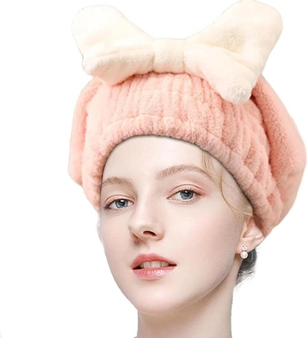 Super Absorbent Hair Towel Wrap for Wet Hair, Quick Dry Head Wrap with Bow-Knot Shower, Microfiber Hair Towel Wrap for Women (Random Color)