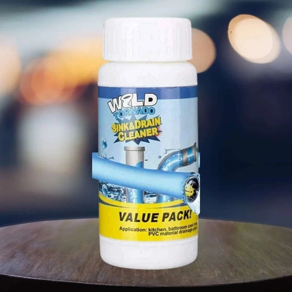 Wild Tornado Sink & Drain Cleaner, Powerful & Clog Remover Sink Cleaning Powder, Automatic Toilet Blockage Cleaner, Blockage in Washbasin, Septic Tank, Sinks, Pipes