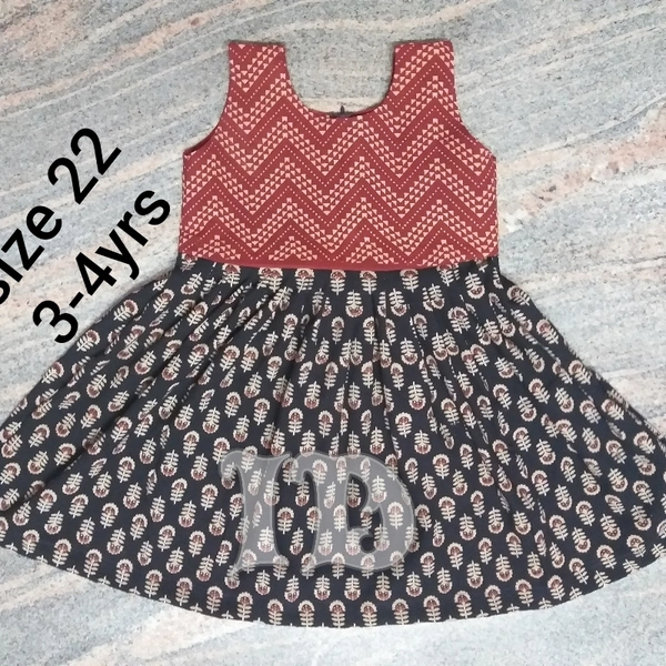1011/ajrakh Frock - 3yr