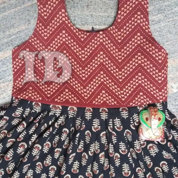 1011/ajrakh Frock - 3yr