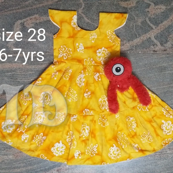 1014/yellow Batik Frock - 6yr