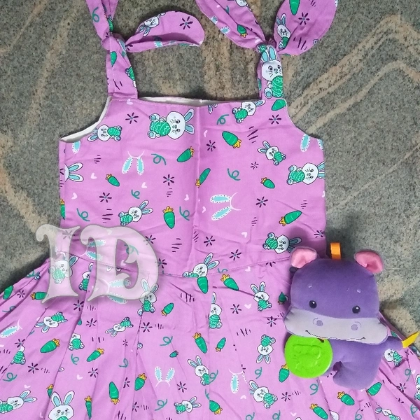 1021/export Cotton Bunny Frock - 6yr
