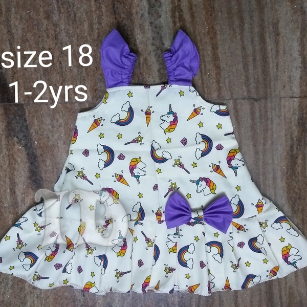 1030/ Glace Cotton Aline Frock - 1yr