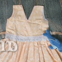 1041/orange Spun Cotton Frock - 5yr
