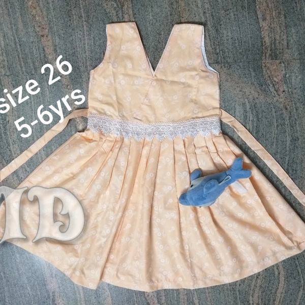 1041/orange Spun Cotton Frock - 6yr