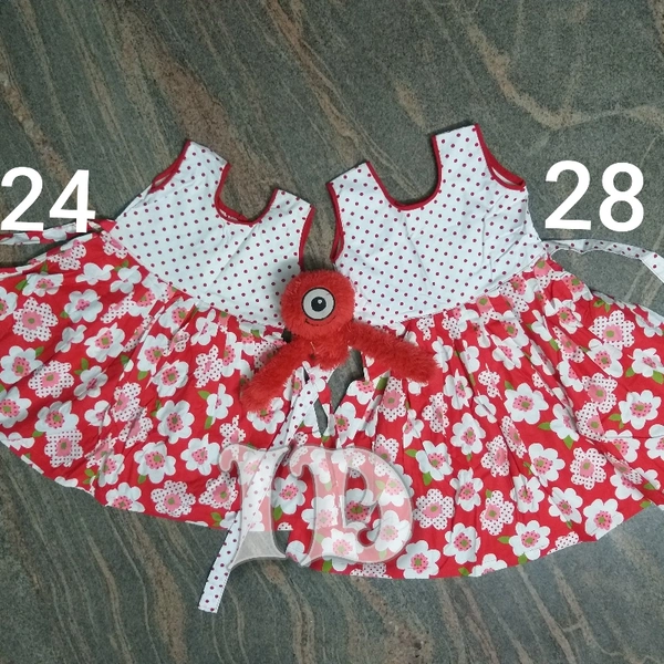1045/ Red Export Poplin Frock - 7yr