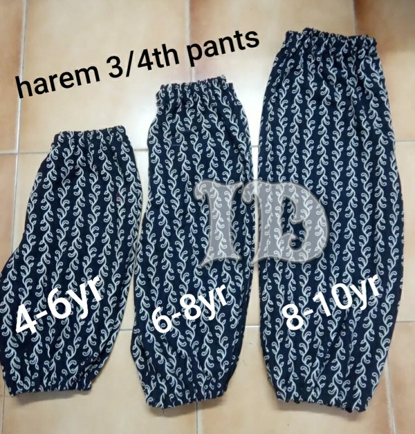 1076/ajrakh Cotton 3/4th Harem Pants - 4yr
