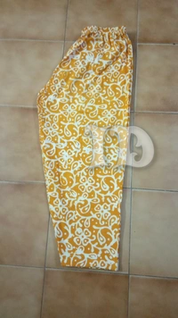 1079/casual Elastic Pants - yellow batik