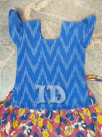 1082/kalamkari Ikkat Skirt Top/pavadai - 3yr