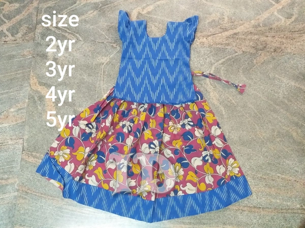 1082/kalamkari Ikkat Skirt Top/pavadai - 3yr