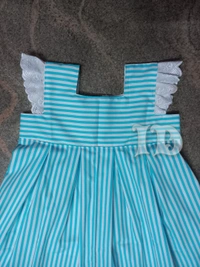 1103/blue Stripes Frock - 2yr, Red