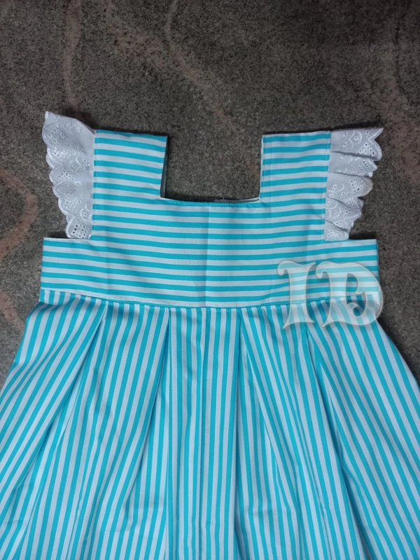 1103/blue Stripes Frock - 2yr, Red