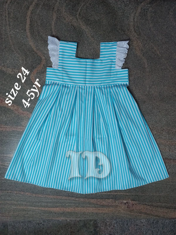 1103/blue Stripes Frock - 2yr, Red