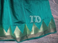 1114/chanderi Green Full Frock - 8yr