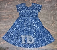 1117/indigo Handblock Anarkali Kurti  - XL