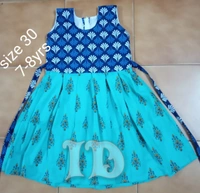 1088/green Soft Cotton Frock - 7yr