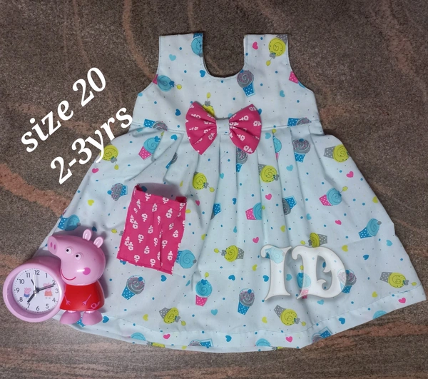 1119/iceblue Yoke Frock  - 2yr 