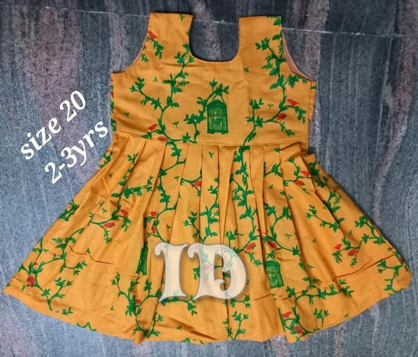 1127/yellow Soft Cotton Frock  - 2yr