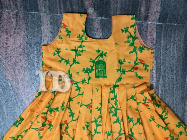 1127/yellow Soft Cotton Frock  - 2yr