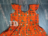 1129/orange Soft Cotton Frock  - 4yr