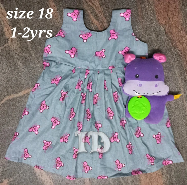 1133/soft Cotton Baby Frock  - 1yr