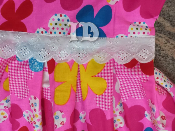 1134/pink Poplin Cotton Frock - 8yr