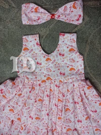 1135/soft Cotton Kitty Frock - 6yr