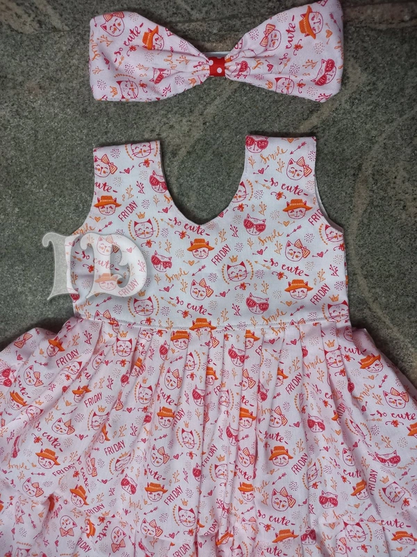 1135/soft Cotton Kitty Frock - 6yr