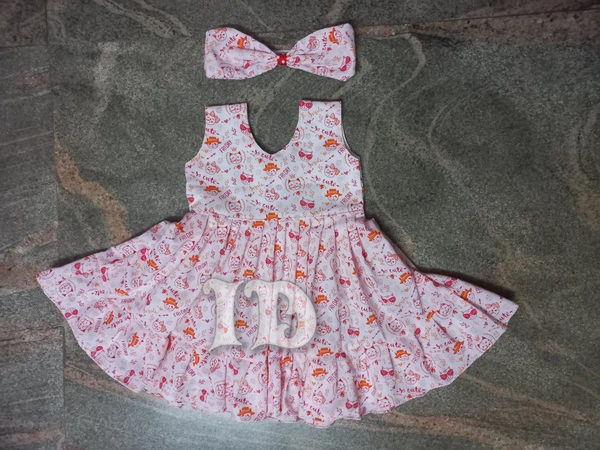 1135/soft Cotton Kitty Frock - 8yr