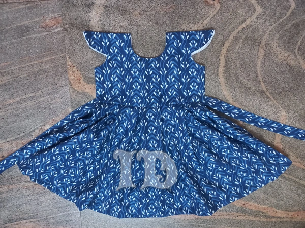 1136/indigo Soft Cotton Frock  - 3yr