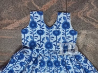 1137/indigo Soft Cotton Frock  - 7yr