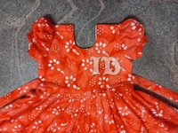 1139/orange Batik Frock -  6yr