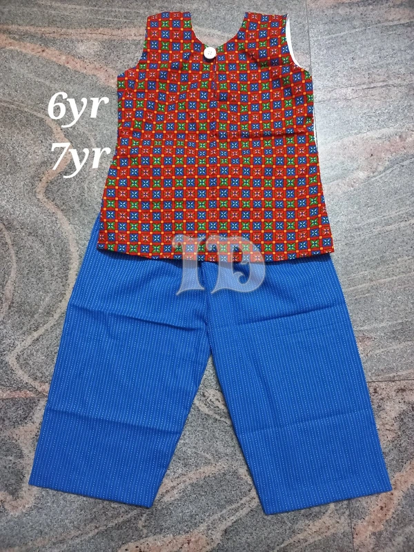 1143/cotton 3/4th Pant Top Set - 7yr