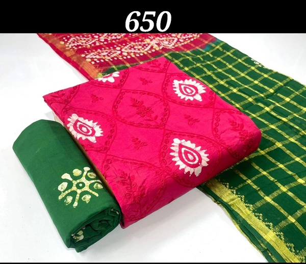 1155/batik Emb Salwar pink Green