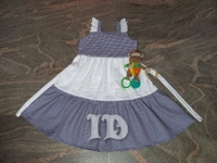 1163/ Blue Popcorn 3tier Frock - 3yr