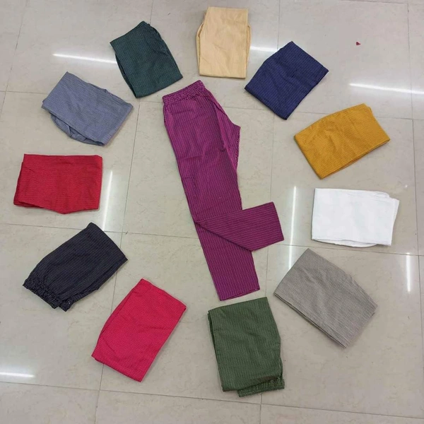 1164/plain Kantha Casual Pant - Red
