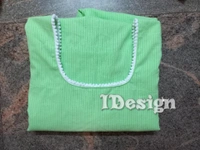 1166/plain Kantha Kurti - Bottle Green