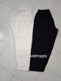 1172/plain Casual Pant - Black
