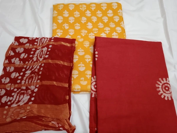 1173/batik Salwar Sets - Yellow
