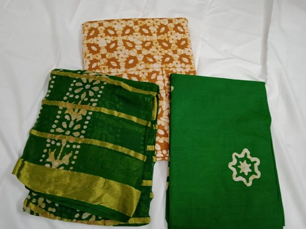 1173/batik Salwar Sets - Brown