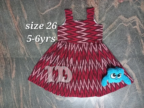 1182/ikkat Frock - red, 5yr