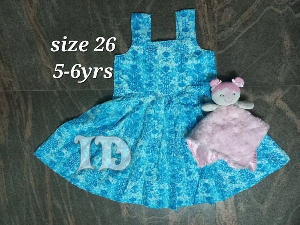 1183/kantha Printed Blue Frock - 5yr