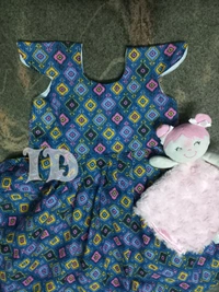 1184/printed Kantha Indigo Frock - 4yr