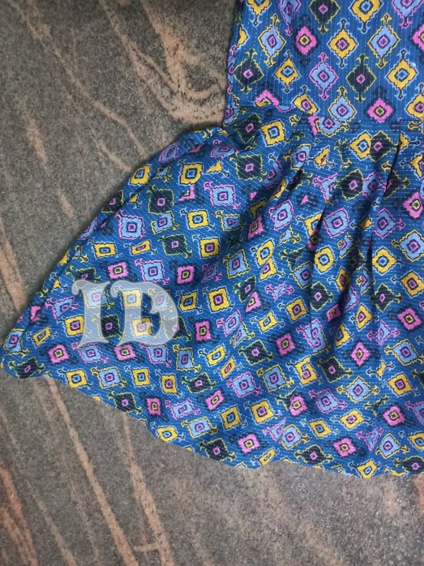 1184/printed Kantha Indigo Frock - 4yr