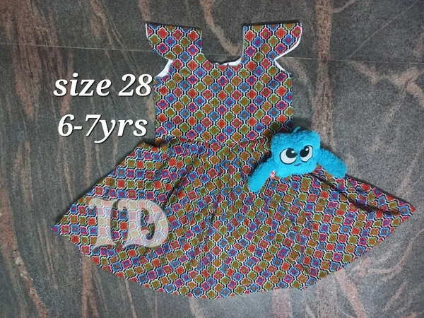 1185/printed Kantha Multi Frock - 6yr