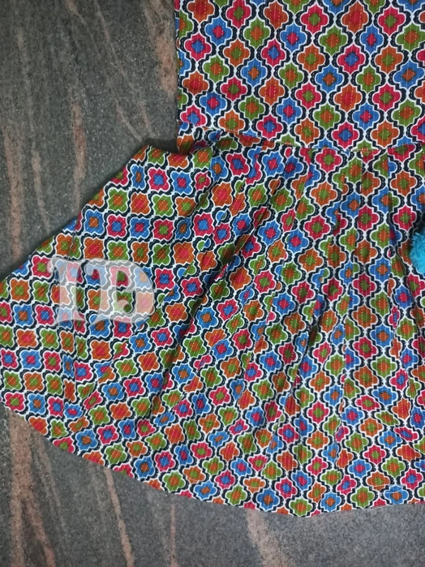1185/printed Kantha Multi Frock - 6yr
