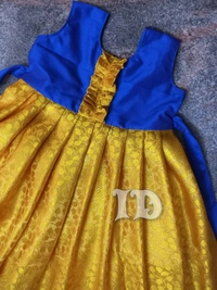 1187/yellow Brocade Full Frock - 3yr